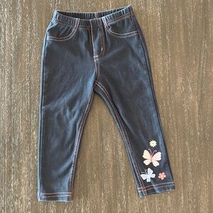 Kids Headquarters Denim Butterfly Printed Jeans 2T